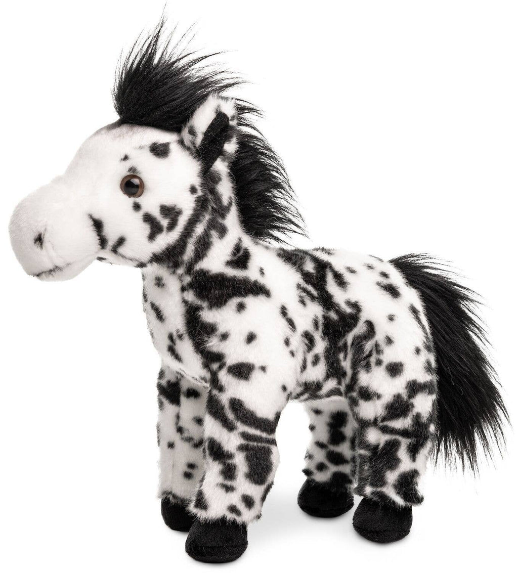 Horse with black spots, standing - cuddly/plush toy