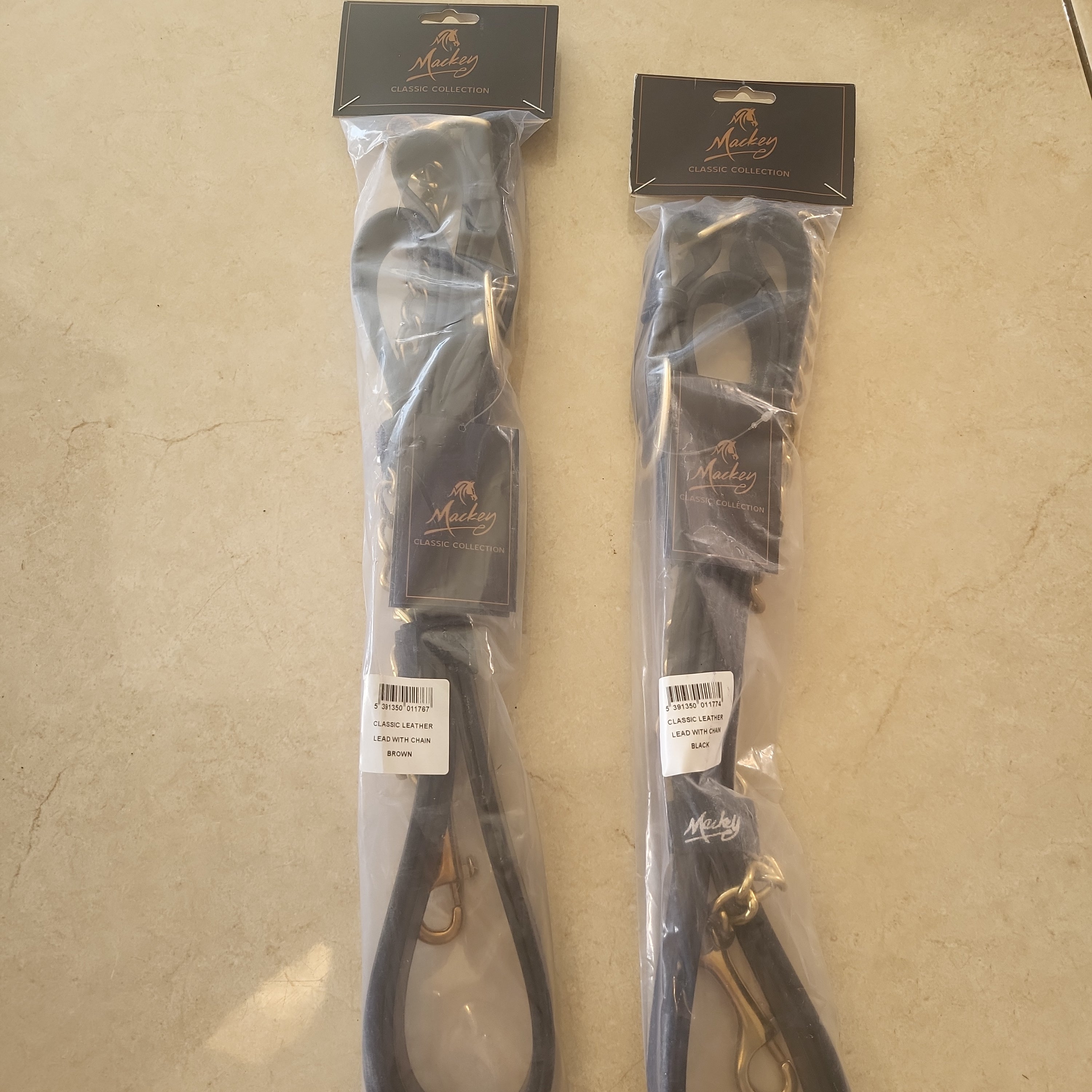 Leather Lead with chain