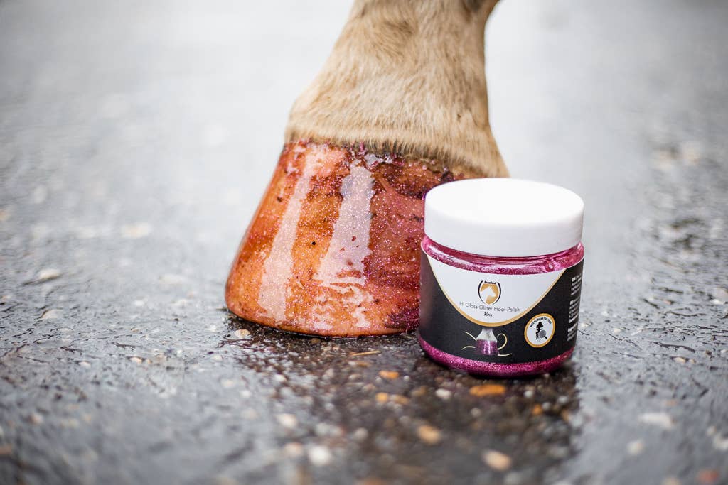 Excellent Horse Hi Gloss Glitter Hoof Polish Pink 150 ml