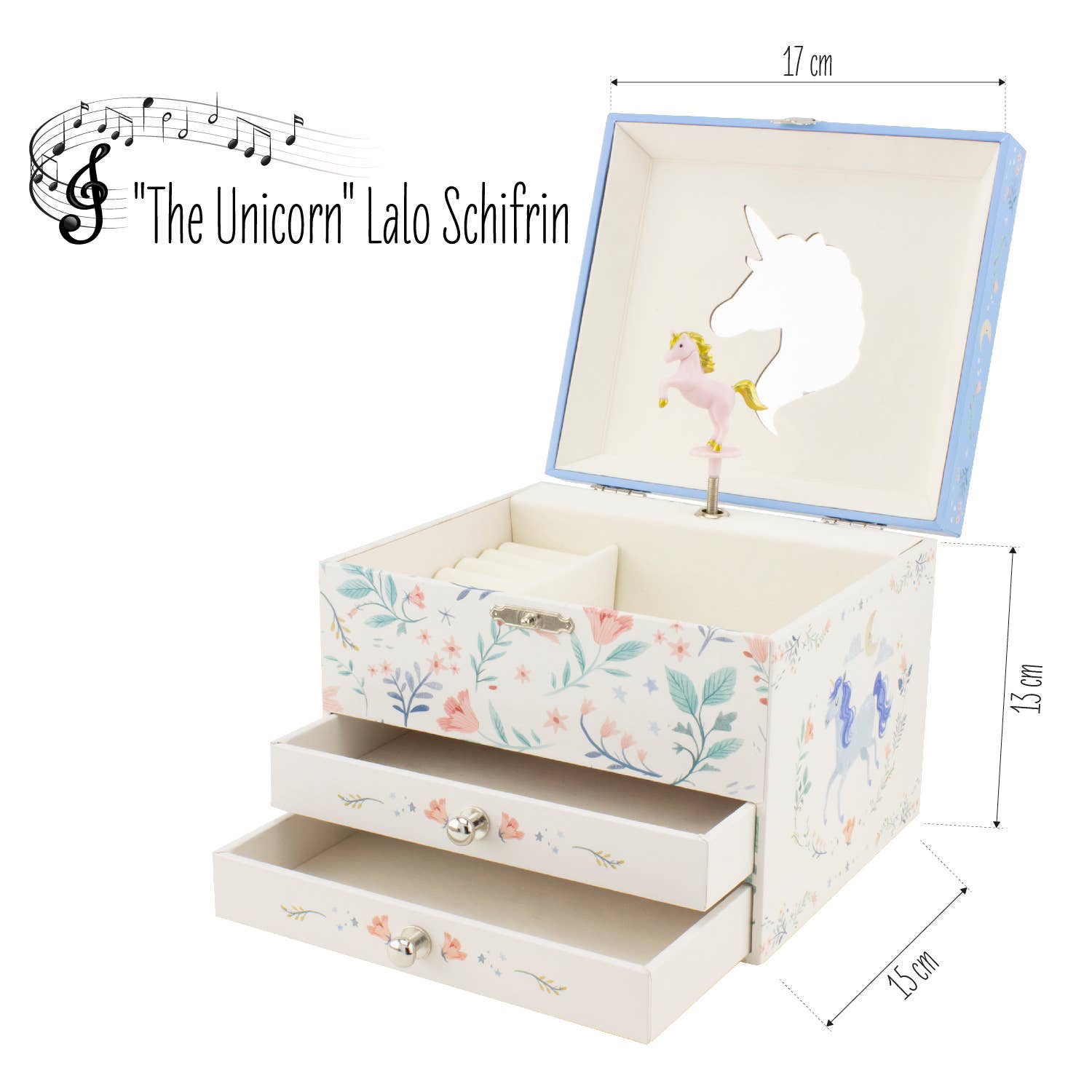 UNICORN MUSICAL CHEST WITH 2 DRAWERS