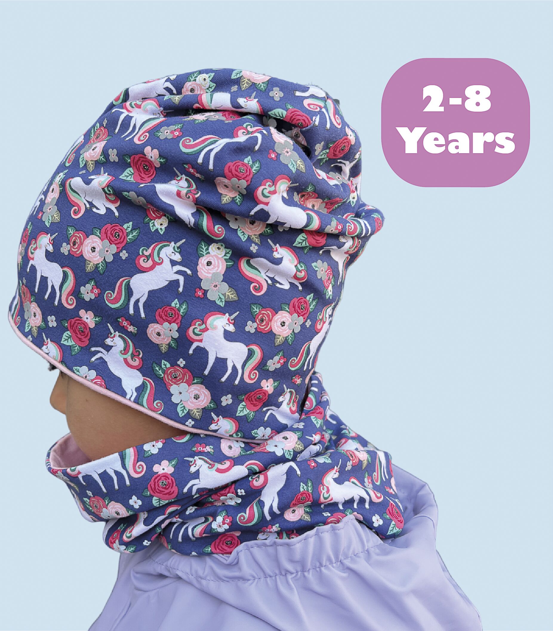 Kinder beanie hat and neck warmer (reflective)