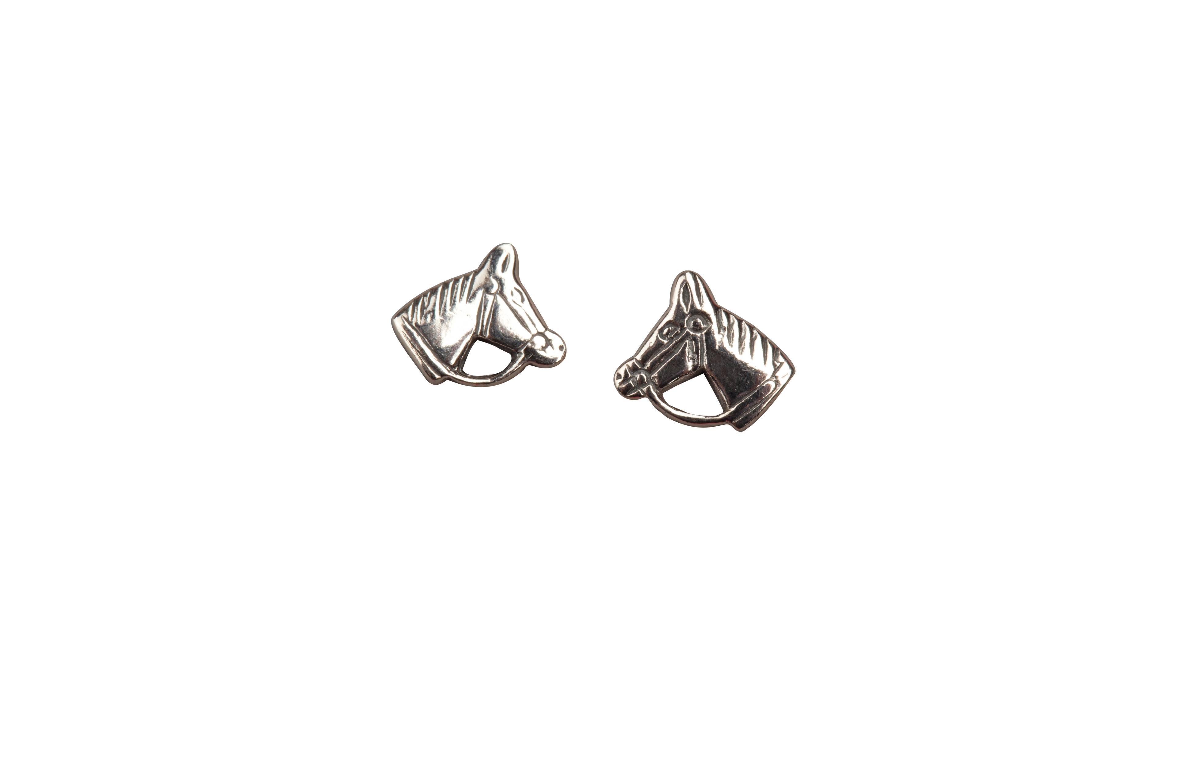 Horse head stud earrings 925 silver