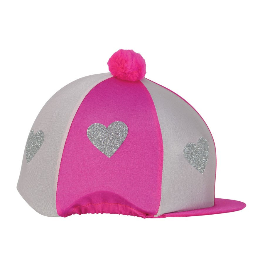 Glitter hearts hat cover