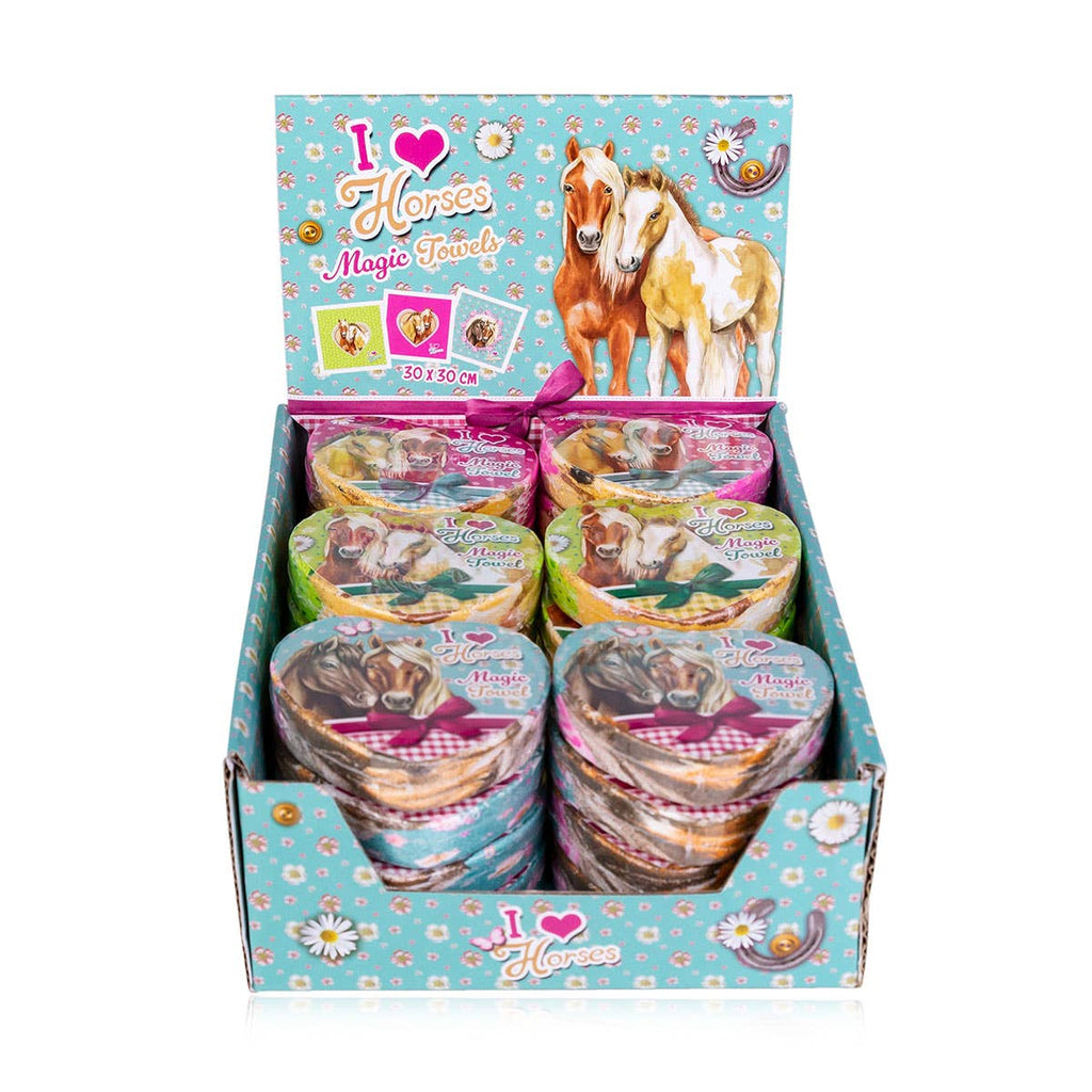 I LOVE HORSES magic towel with horse design