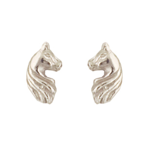 Horse ear studs 925 silver e-coated
