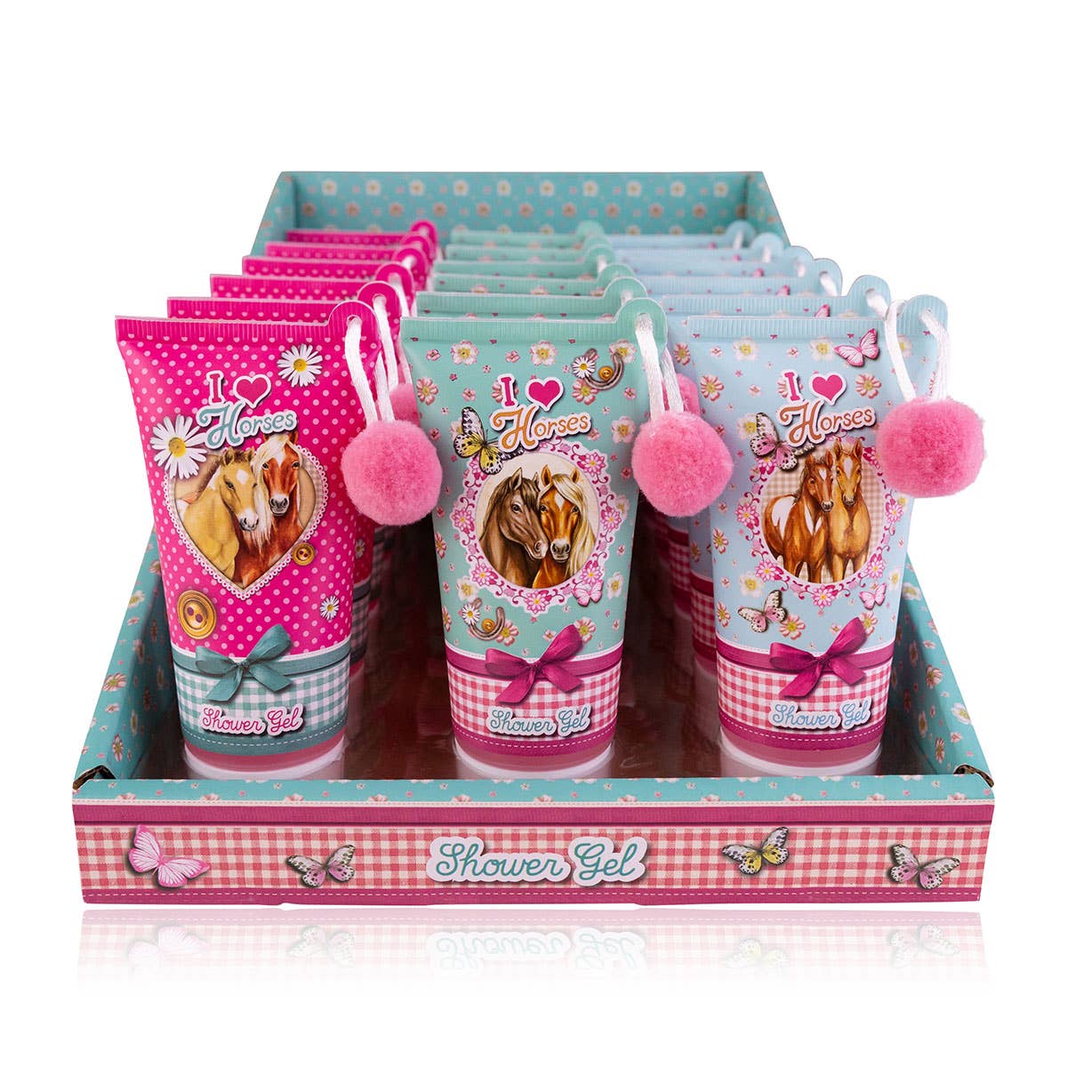 Shower gel for kids I Love Horses 60ml, scent: strawberry
