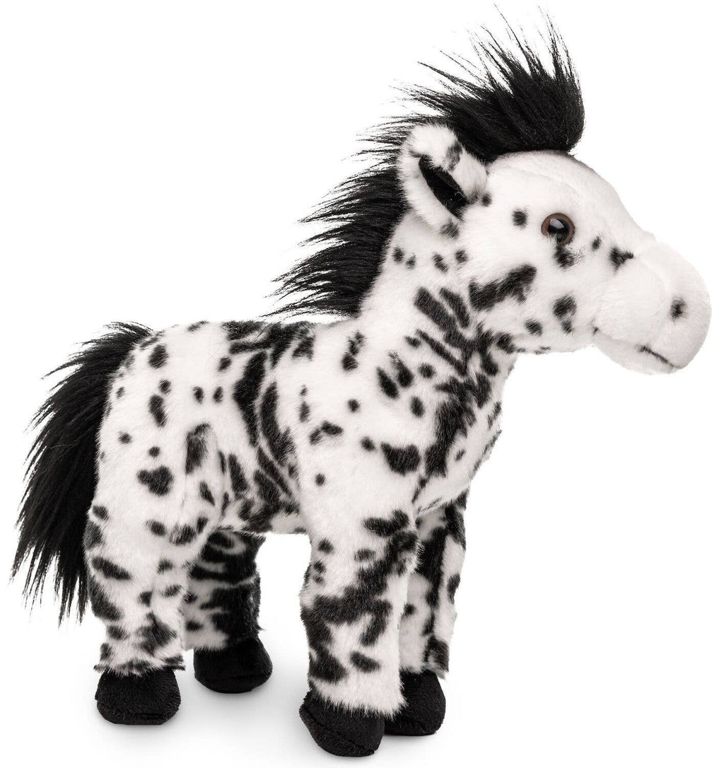 Horse with black spots, standing - cuddly/plush toy