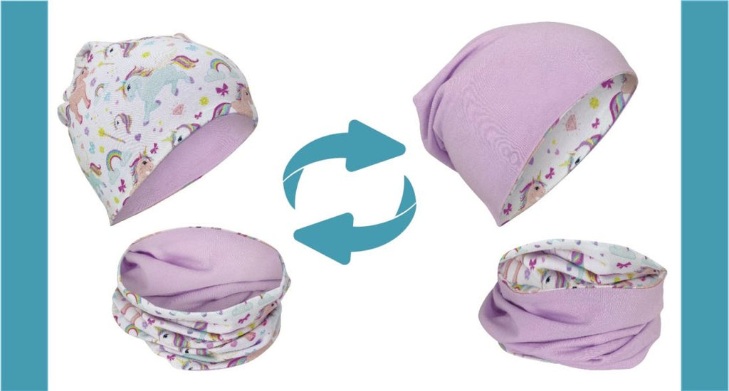 Unicorn beanie and neck warmer